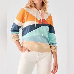 Soleil Abstract Sun Print Long Sleeve Pullover Hoodie